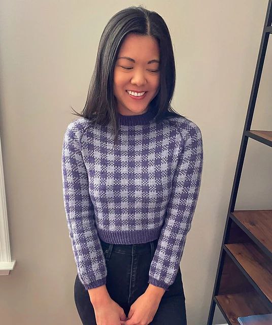 Свитер с жаккардовым узором в клетку Gingham Свитер с жаккардовым узором в клетку Gingham — изображение 4