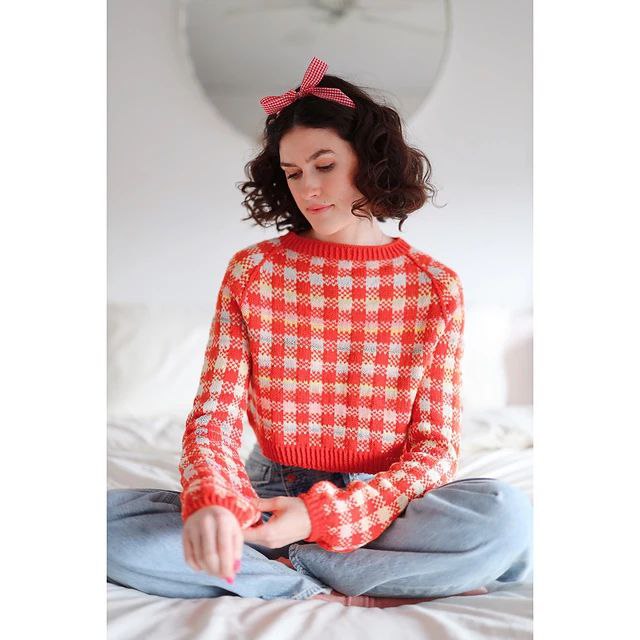 Свитер с жаккардовым узором в клетку Gingham Свитер с жаккардовым узором в клетку Gingham